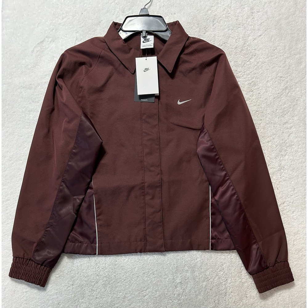 Nike Sportswear Womens Size XS Red Long Sleeve Woven Full Zip Jacket (U3)